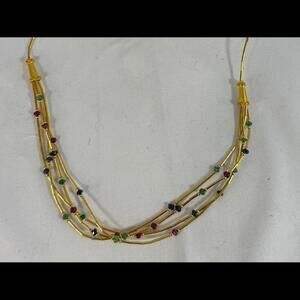 Stylish 21k Multi-Color Gemstone Necklace